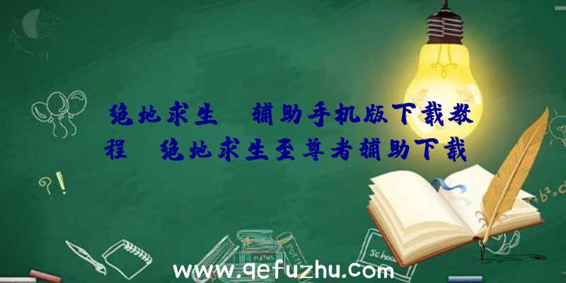 「绝地求生gm辅助手机版下载教程」|绝地求生至尊者辅助下载